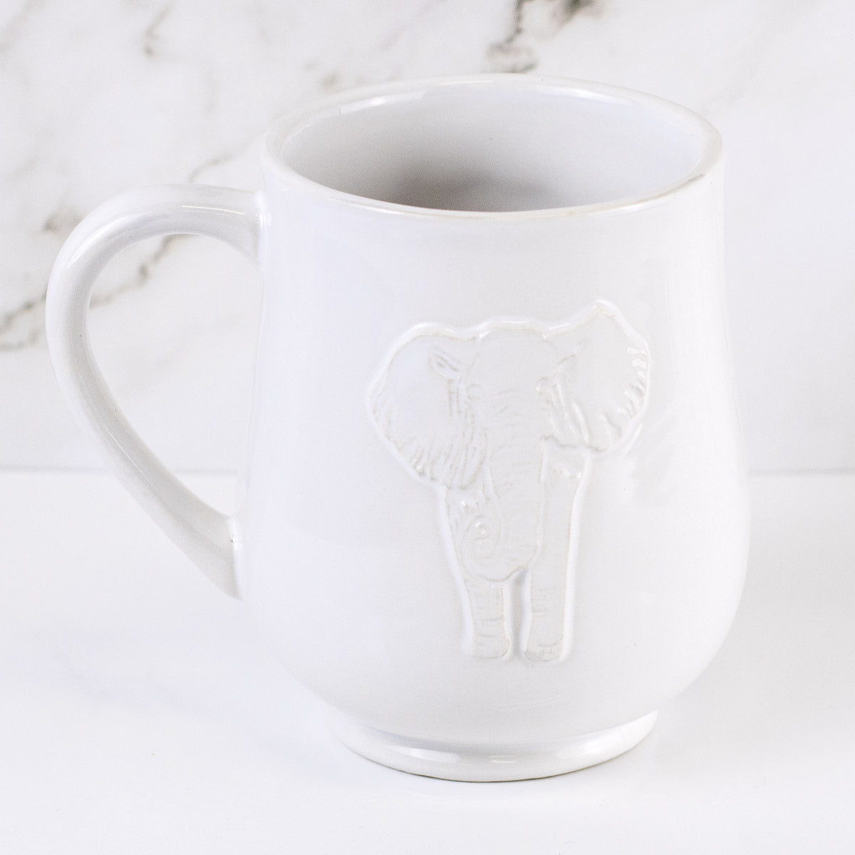Elephant embossed coffee cup