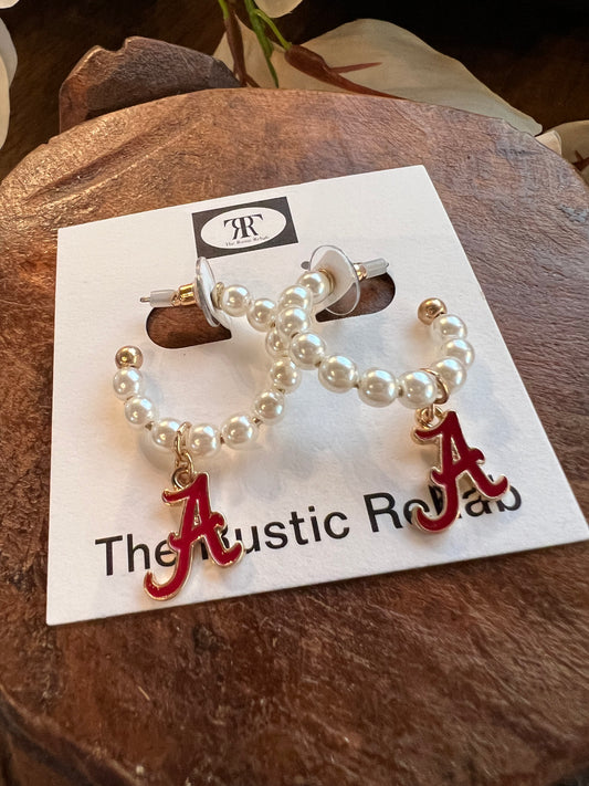 Alabama Pearl Hoop Earring