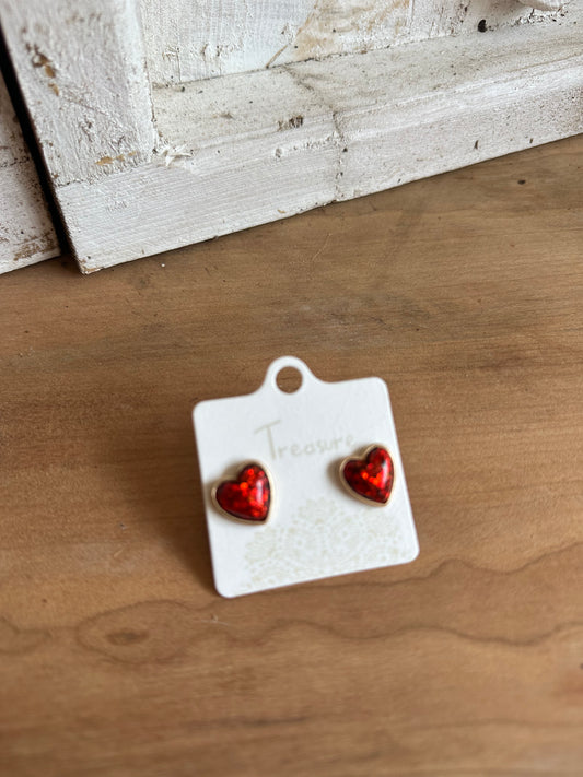 Sparkle glitter heart earrings