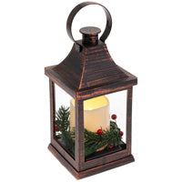 Mini Bronze Lantern with Candle