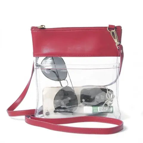 Clear Crossbody with Vegan Leather