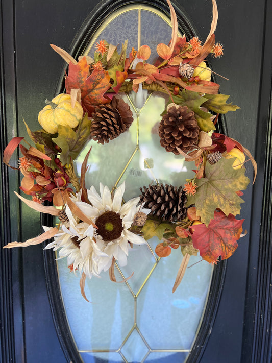 Autumn Blush Pumpkin Wreath