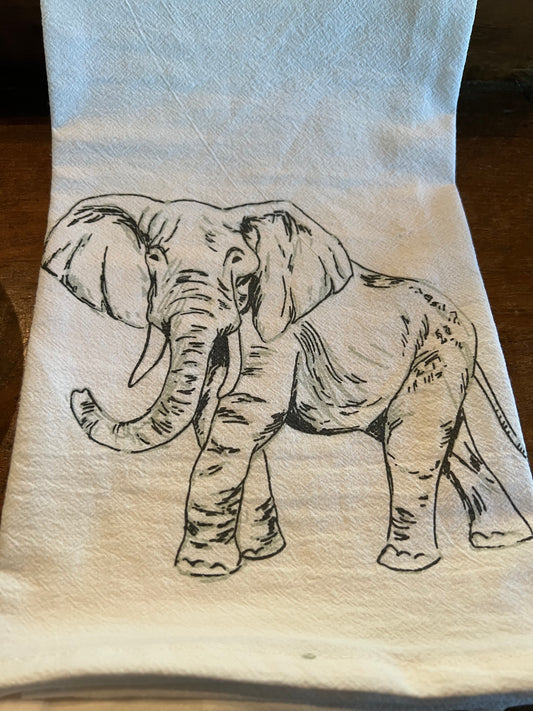 Tea Towel - Elephant Profile