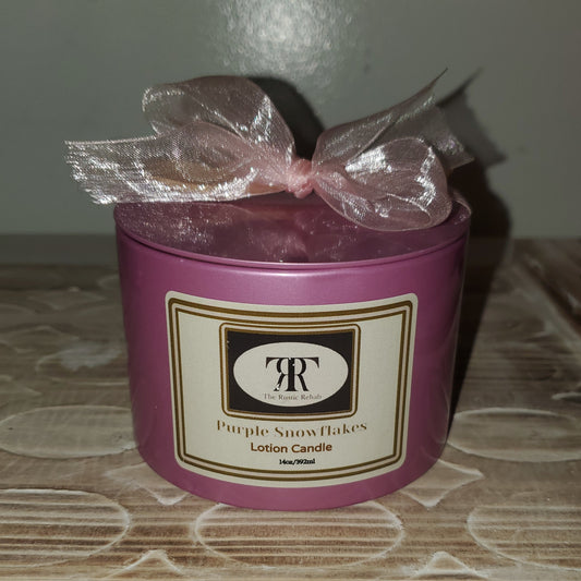 Candles and Cream Lotion Candles - Purple Snowflakes