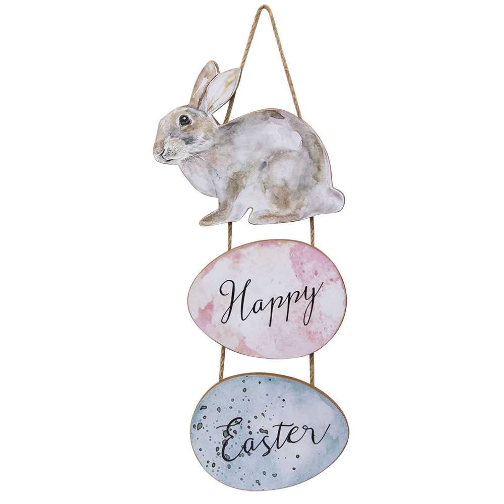 Happy Easter Watercolor Bunny Hanger
