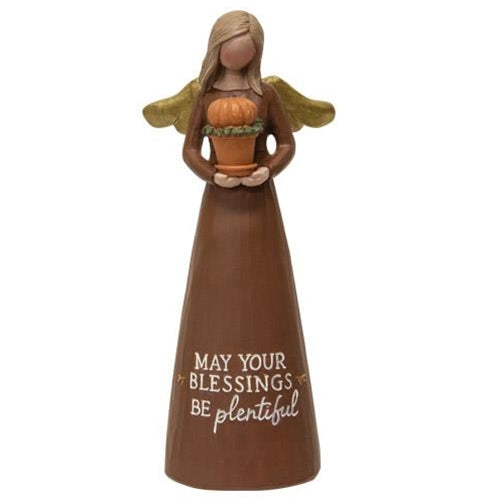 Resin Angel With Pumpkin