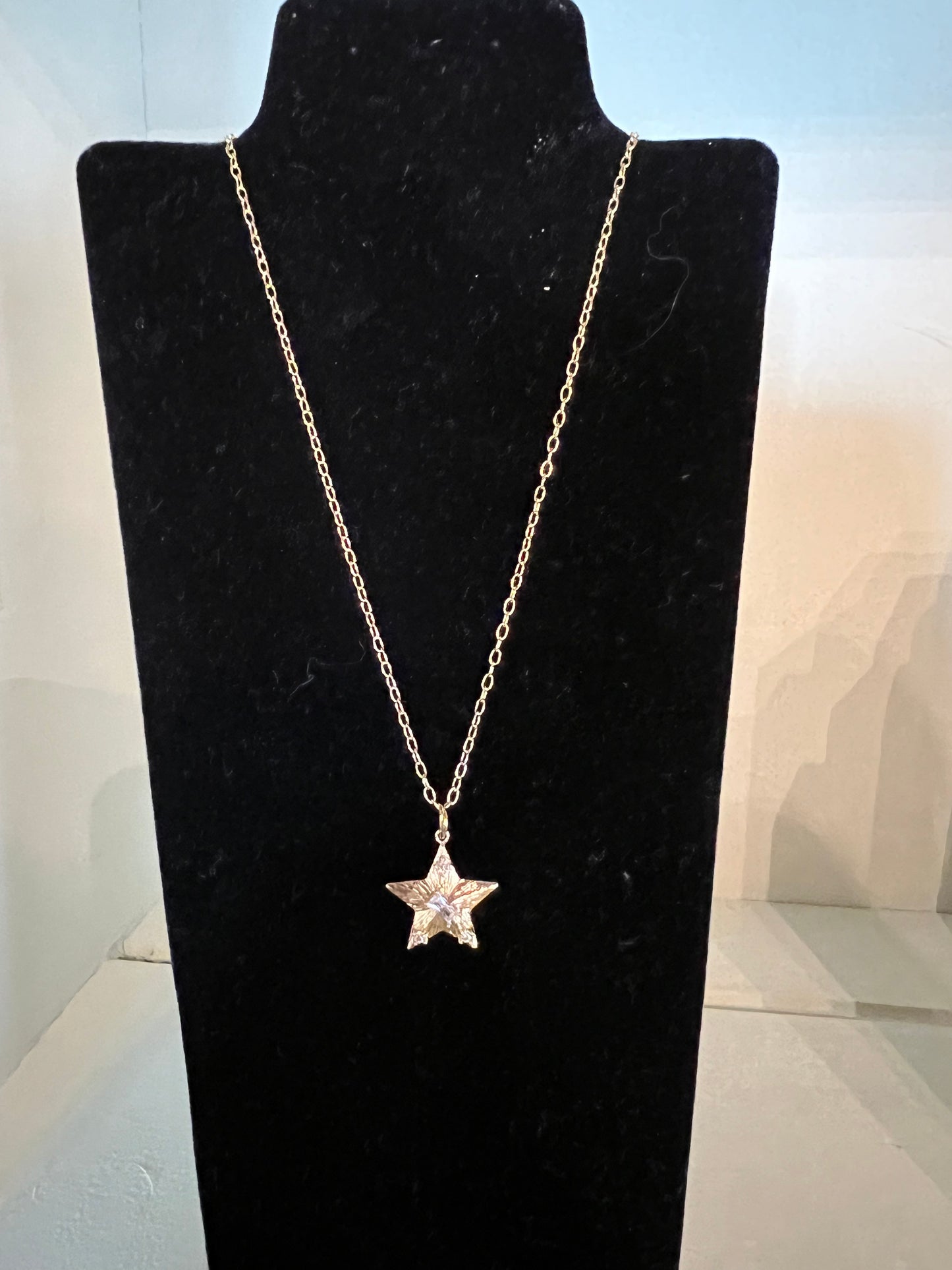 Star Charm Pendant, 18k Gold Filled Necklace.