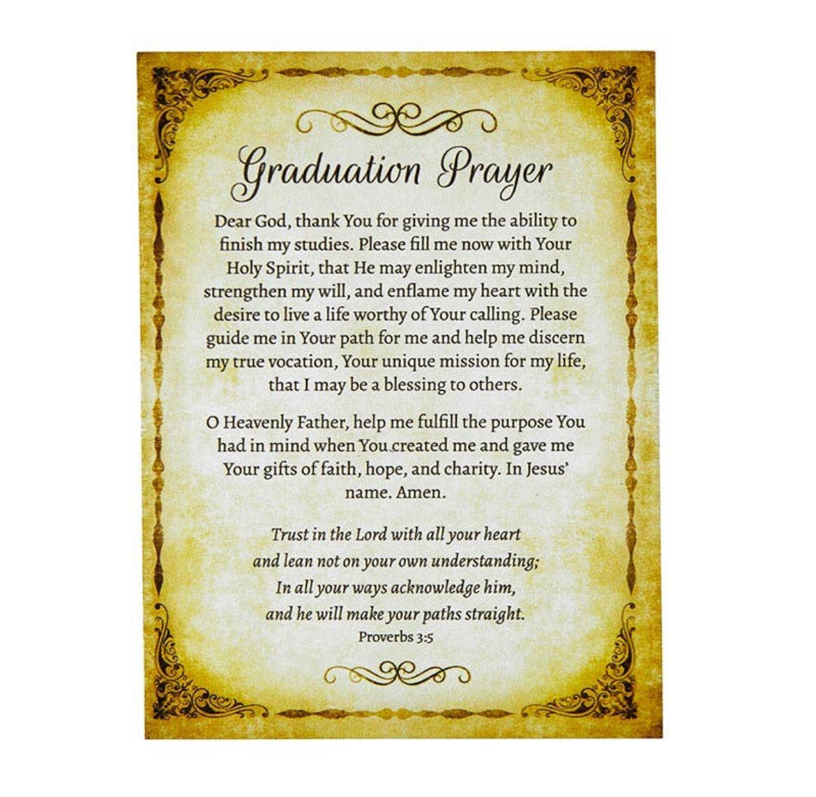 Graduation prayer plaque