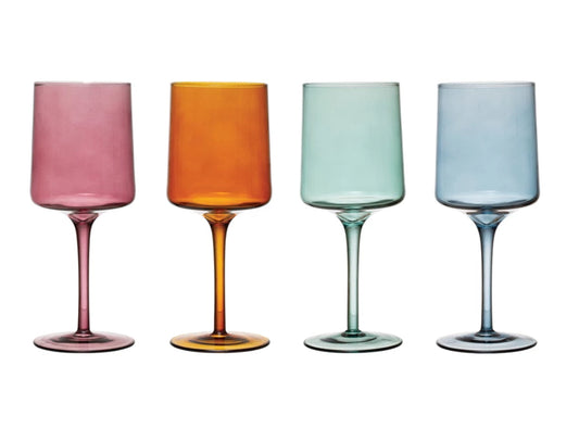 Stemmed Wine Glasses, Set Of 4