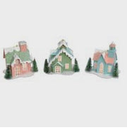 Snow pine village vintage style