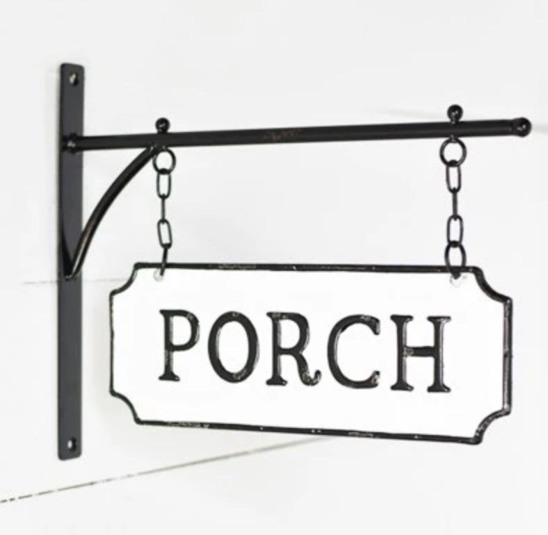 Hanging porch sign w bracket