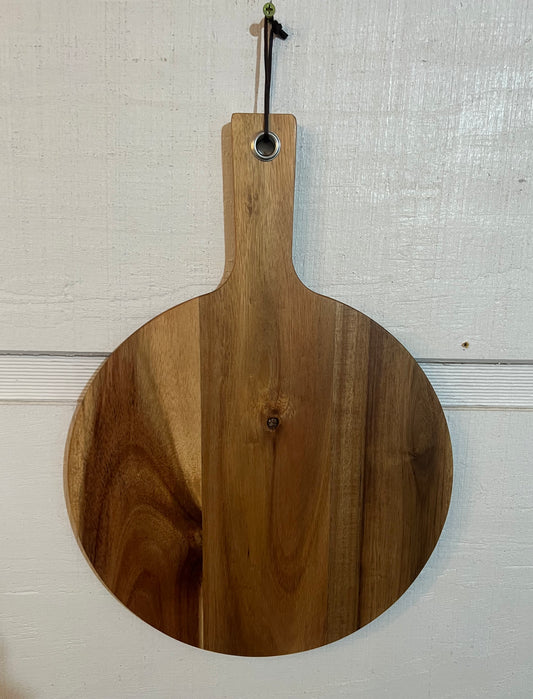 Wooden Round Cutting & Serving Board with Handle