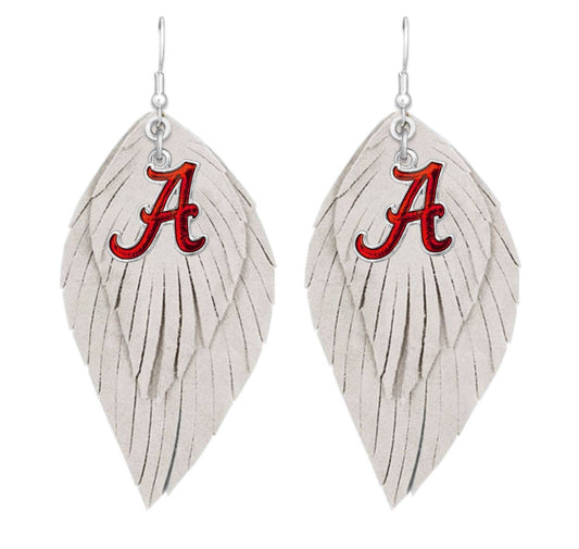 Alabama crimson tide logo boho earrings