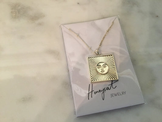 Square face necklace