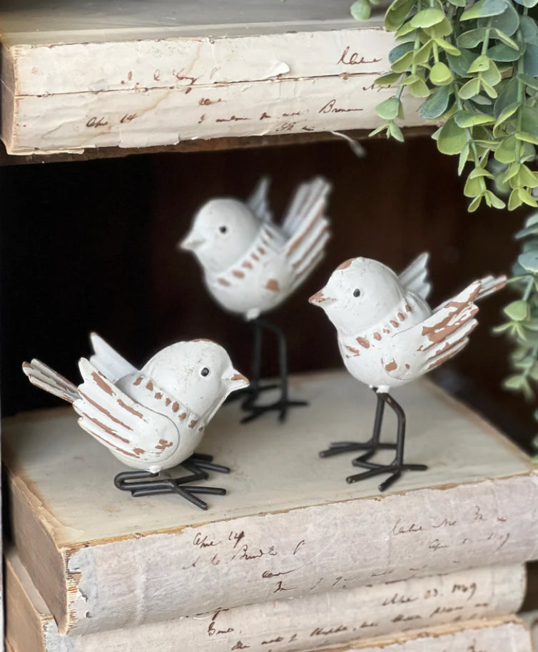 Metal birds set of 3