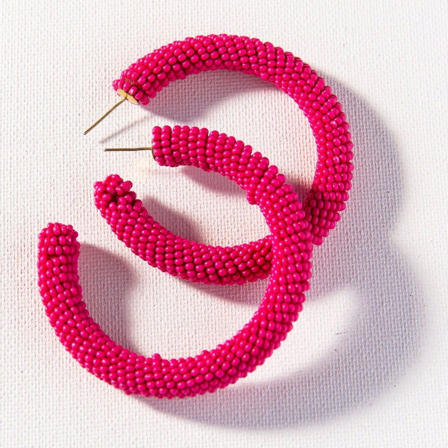 Seed Bead Hoop Earrings