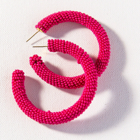 Seed Bead Hoop Earrings