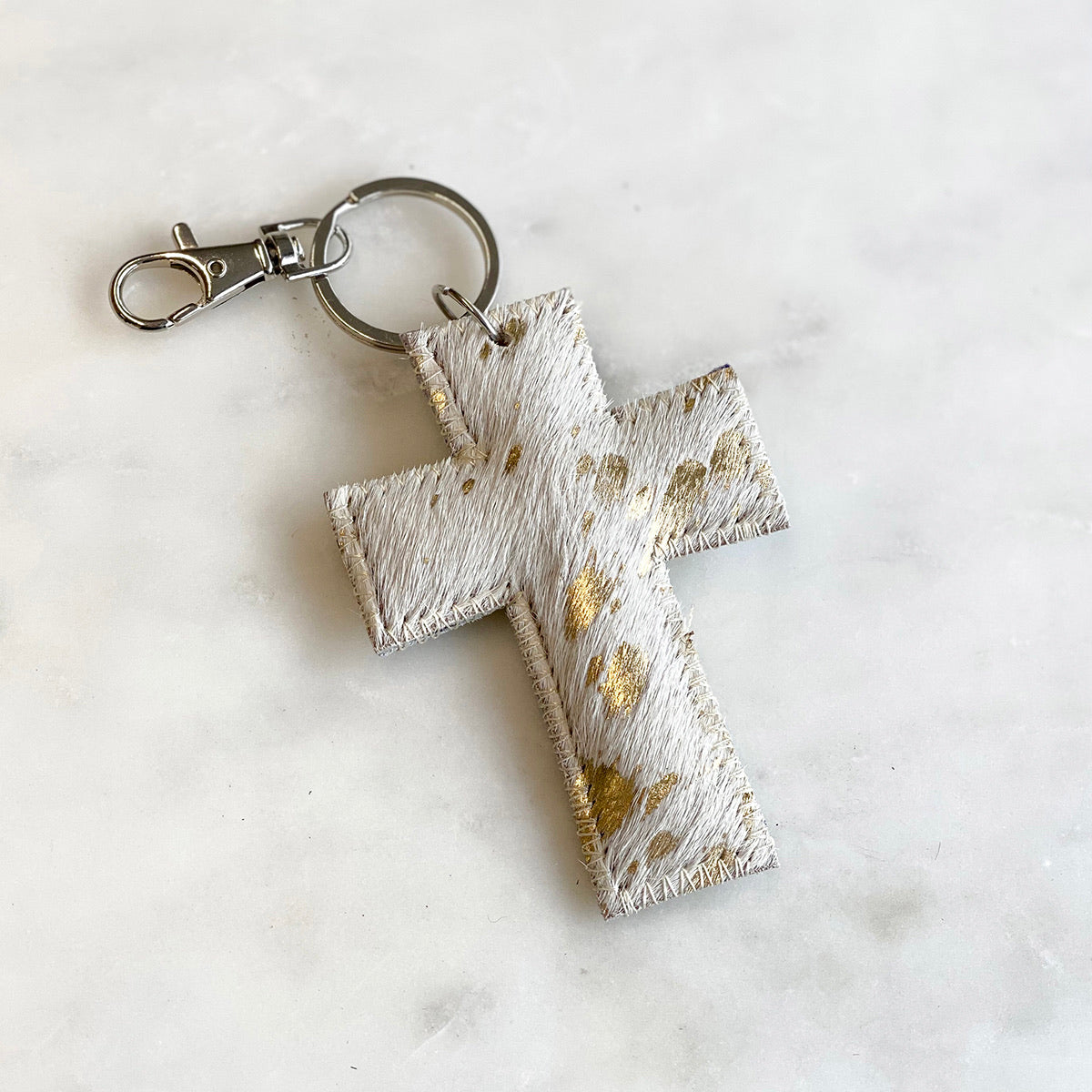 Cross Speckled Keychain Clip