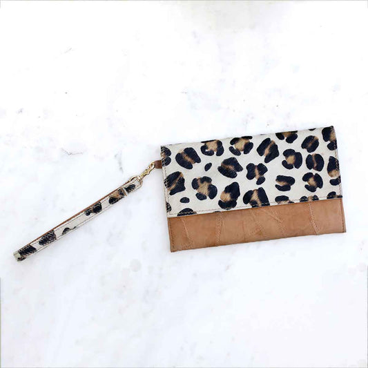 Leopard print wristlet