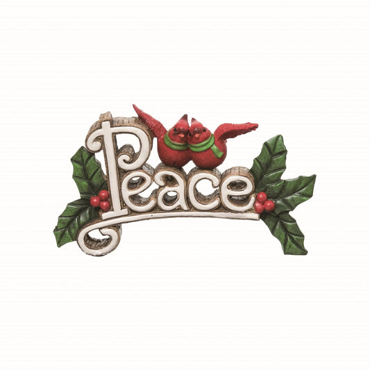Resin peace cardinal decor
