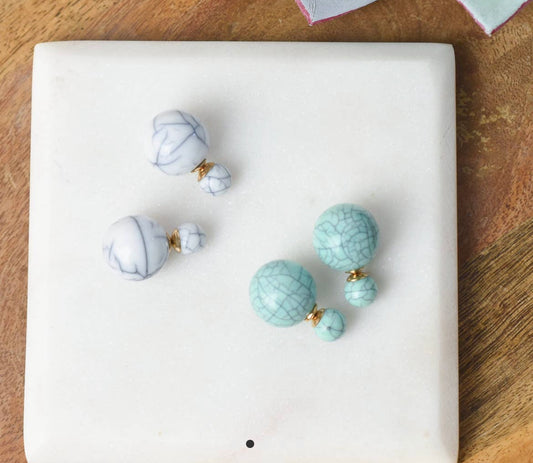 Double stud ball earrings