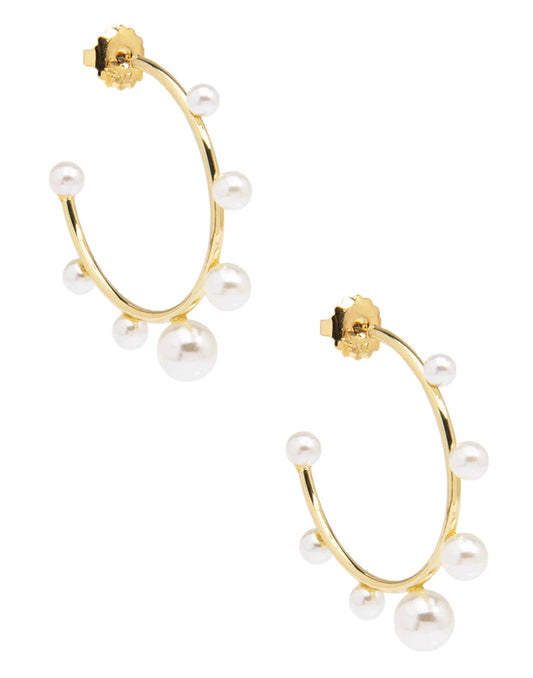 Hoop Earrings with Pearls